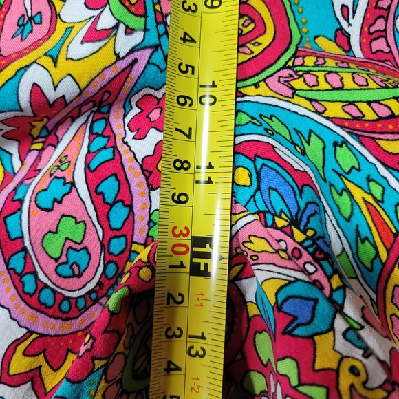 ATTYRE Woman Paisley Print Capris  60s Plus Size 18W Multi Color Stretch 7R35947 - Picture 7 of 8